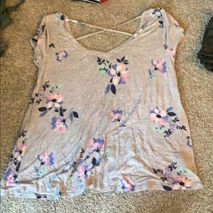 Flower shirt with open back